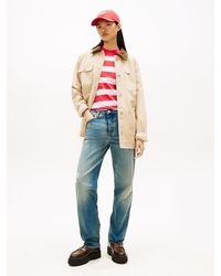 Tommy Hilfiger - Distressed Mid Rise Slim Straight Leg Jeans - Lyst