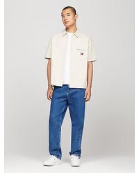 Tommy Hilfiger - Essential Kurzarm-Overshirt mit Logo-Stickerei - Lyst