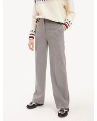 Tommy Hilfiger Wide Flare Pantalon Van Stretch Flanel - Grijs