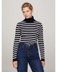 Tommy Hilfiger - Cable Knit Roll Neck Slim Jumper - Lyst