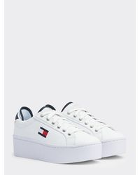 Tommy Hilfiger Sneaker Met Plateauzool En Logo - Wit