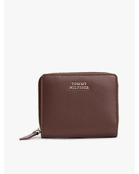 Tommy Hilfiger - Leren Portemonnee Met Rits En Logo - Lyst