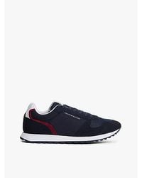 Tommy Hilfiger - Suède Sneaker Met Gemengde Textuur En Profiel - Lyst
