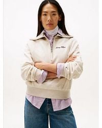 Tommy Hilfiger - Interlock Knit Fleece Quarter-zip Jumper - Lyst