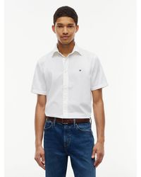 Tommy Hilfiger - Regular Fit Flex Poplin Short Sleeve Shirt - Lyst
