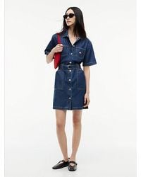 Tommy Hilfiger - Denim Utility Short Sleeve Shirt Dress - Lyst