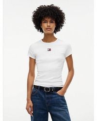 Tommy Hilfiger - Graphic Tee With Embroidered Flag Detail - Lyst
