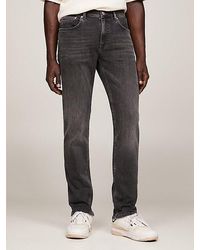 Tommy Hilfiger - Denton Zwarte Fitted Straight Faded Jeans - Lyst