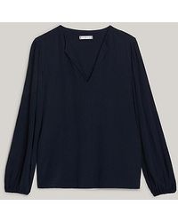 Tommy Hilfiger - Adaptive Relaxed Fit Crêpe Blouse Met V-hals - Lyst
