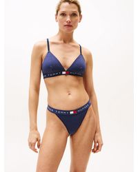 Tommy Hilfiger - Bralette A Triangolo Con Logo Ripetuto - Lyst
