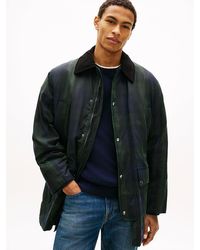 Tommy Hilfiger - Waxed Tartan Check Relaxed Barn Jacket - Lyst
