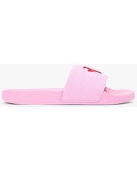 Tommy Hilfiger - Logo Embroidery Canvas Pool Slides - Lyst