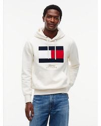 Tommy Hilfiger - Flag Embroidery Logo Fleece Hoody - Lyst