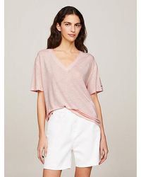 Tommy Hilfiger - Relaxed Fit T-shirt Met V-hals - Lyst