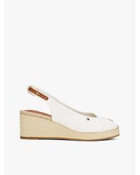 Tommy Hilfiger - Slingback-Espadrille Aus Canvas Mit Keilabsatz - Lyst