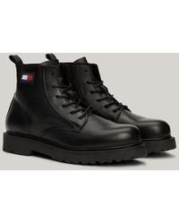 Tommy Hilfiger - Leather Lace-up Cleat Ankle Boots - Lyst