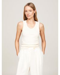 Tommy Hilfiger - Ribbed Slim Cropped Tank Top - Lyst