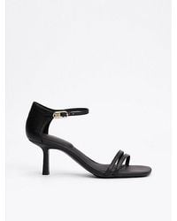 Tommy Hilfiger - Leren Sandaal Met Kitten Heel En Th-Monogram - Lyst
