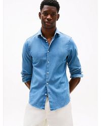 Tommy Hilfiger - Smart-Casual Slim Fit Denim Overhemd - Lyst