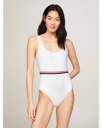 Tommy Hilfiger - Global Stripe Square Neck One-piece Swimsuit - Lyst