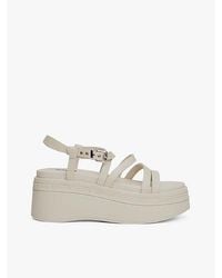 Tommy Hilfiger - Leren Platformsandaal Met Bandjes - Lyst