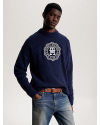 Tommy Hilfiger - Oversized Donegal Trui Met Th-monogram - Lyst