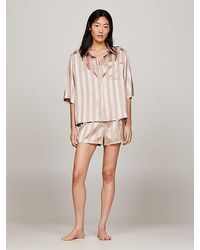 Tommy Hilfiger - Global Stripe Pyjama-Set in matt und glänzend - Lyst