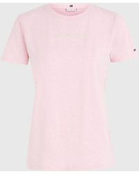 Tommy Hilfiger - Curve Signature Frosted Logo T-shirt - Lyst