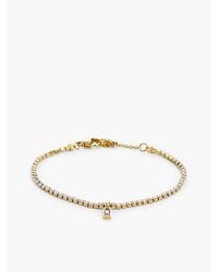 Tommy Hilfiger - Plated Stainless Steel Crystal Embellished Bracelet - Lyst