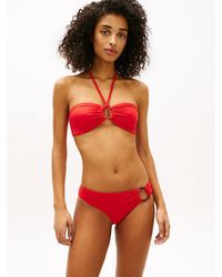 Tommy Hilfiger - Halterneck Ring Bandeau Bikini Top - Lyst