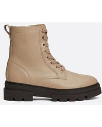 Tommy Hilfiger - Leather Cleat Lace-up Mid Boots - Lyst