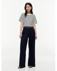 Tommy Hilfiger - Logo Embroidery Wide Leg Chinos - Lyst