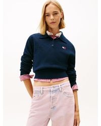 Tommy Hilfiger - Tommy Badge Polo Jumper With Alpaca - Lyst