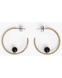 Tommy Hilfiger - Onyx Gold-plated Hoop Earrings - Lyst