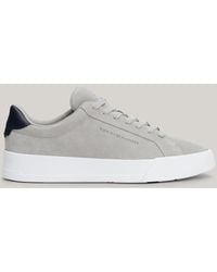 Tommy Hilfiger - Suede Court Trainers - Lyst