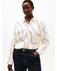 Tommy Hilfiger - Camicia Curve Relaxed Fit Con Bottoni Dorati - Lyst
