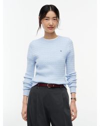 Tommy Hilfiger - Fine Cable Knit Crew Neck Jumper - Lyst