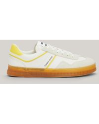 Tommy Hilfiger - Suede Mixed Texture Court Trainers - Lyst