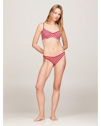 Tommy Hilfiger - Print High Leg Cheeky Bikini Bottoms - Lyst