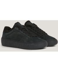 Tommy Hilfiger - Leather Warm Lined Embossed Trainers - Lyst