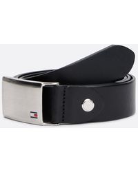 Tommy Hilfiger - Adjustable Logo Plaque Belt Black - Lyst