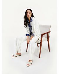Tommy Hilfiger Flared Broek Van Crêpe-satijn - Wit