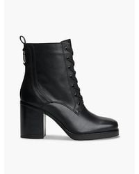 Tommy Hilfiger - Leather Square Toe Lace Up Boots - Lyst