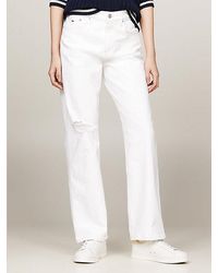 Tommy Hilfiger - Betsy Mid Rise Wijde Jeans Met Distressing - Lyst