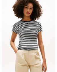 Tommy Hilfiger - Ribbed Slim Crew Neck T-shirt - Lyst