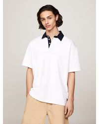 Tommy Hilfiger - Classics Contrast Collar Oversized Rugby Polo - Lyst