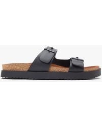 Tommy Hilfiger - Pin Buckle Cork Midsole Leather Sandals - Lyst