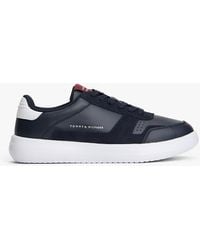 Tommy Hilfiger - Baskets En Cuir À Semelle Finement Crantée - Lyst