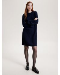 Tommy Hilfiger - Cable Knit Wool Relaxed Jumper Dress - Lyst