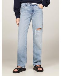 Tommy Hilfiger - Classics Mid Rise Straight Distressed Jeans - Lyst